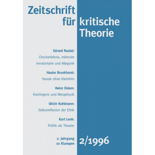 Zeitschrift für kritische Theorie / Zeitschrift für kritische Theorie, Heft 2