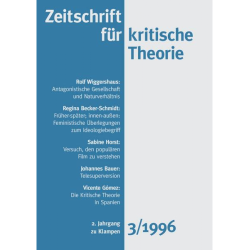 Zeitschrift für kritische Theorie / Zeitschrift für kritische Theorie, Heft 3