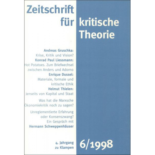 Zeitschrift für kritische Theorie / Zeitschrift für kritische Theorie, Heft 6