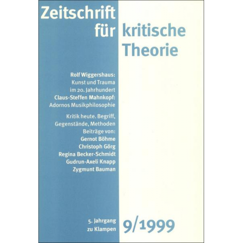 Zeitschrift für kritische Theorie / Zeitschrift für kritische Theorie, Heft 9