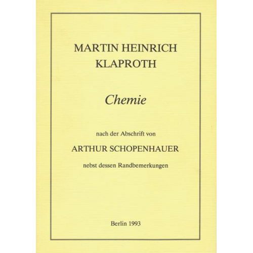 Martin H. Klaproth - Chemie