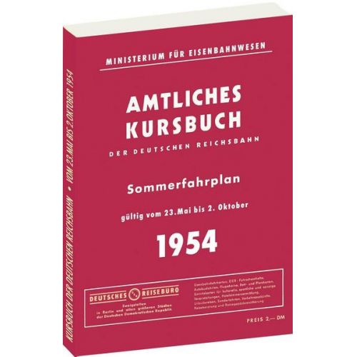 Kursbuch der Deutschen Reichsbahn - Sommerfahrplan 1954