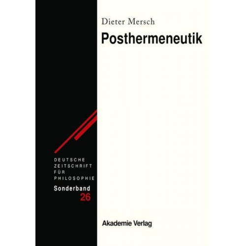 Dieter Mersch - Posthermeneutik