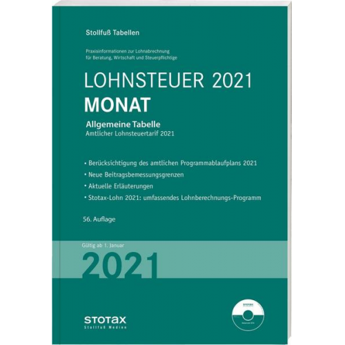 Tabelle, Lohnsteuer 2021 Monat