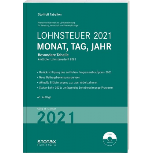 Tabelle, Lohnsteuer 2021 Monat, Tag, Jahr