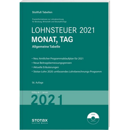 Tabelle, Lohnsteuer 2021 Monat, Tag