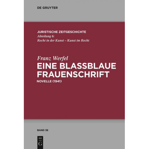 Franz Werfel - Eine blaßblaue Frauenschrift