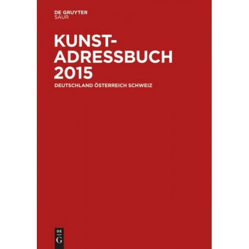 Kunstadressbuch Deutschland, Österreich, Schweiz 2015