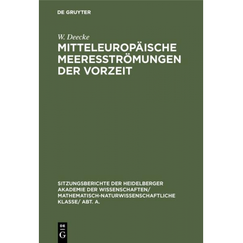 W. Deecke - Mitteleuropäische Meeresströmungen der Vorzeit