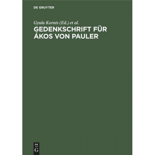 Gedenkschrift für Ákos von Pauler