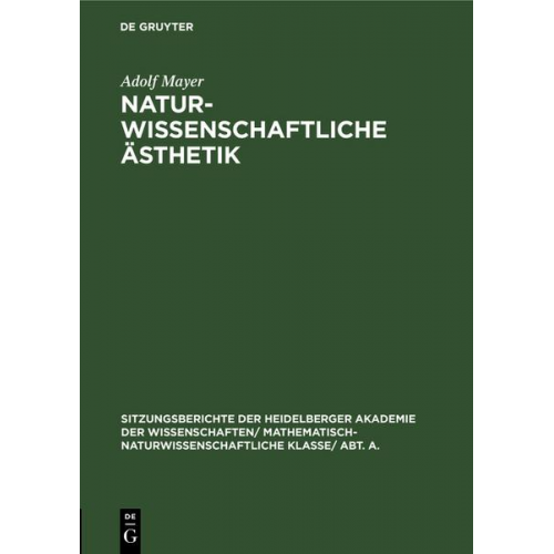 Adolf Mayer - Naturwissenschaftliche Ästhetik