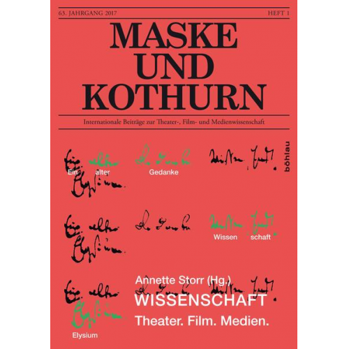 Maske & Kothurn, 63. Jg., Heft 1, 2017