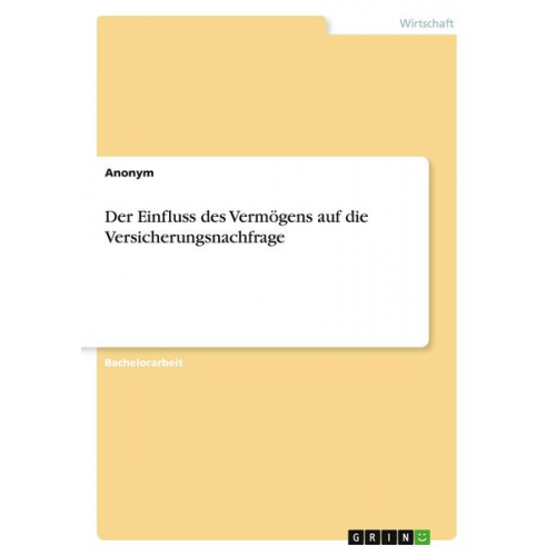 Anonym - Der Einfluss des Vermögens auf die Versicherungsnachfrage