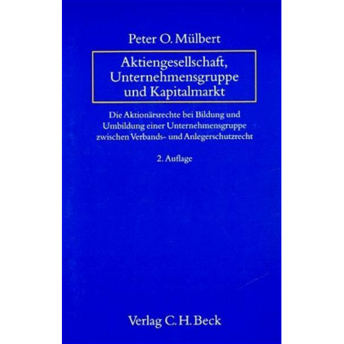 Peter O. Mülbert - Aktiengesellschaft, Unternehmensgruppe und Kapitalmarkt