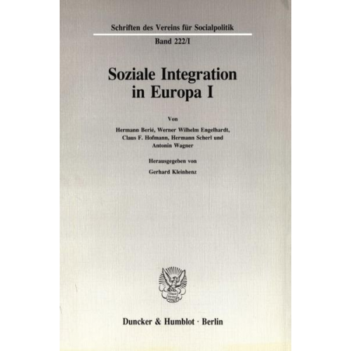 Soziale Integration in Europa I.