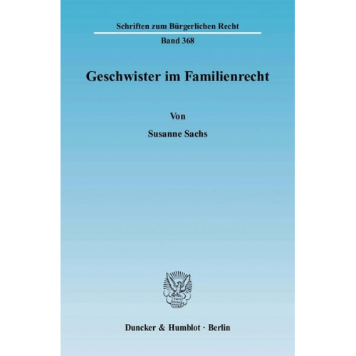 Susanne Sachs - Geschwister im Familienrecht.