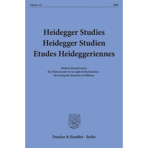 Parvis Emad & Friedrich-Wilhelm vo Herrmann & Kenneth Maly - Heidegger Studies - Heidegger Studien - Etudes Heideggeriennes.