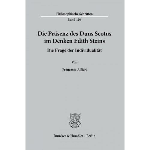 Francesco Alfieri - Die Präsenz des Duns Scotus im Denken Edith Steins.