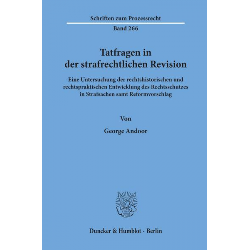 George Andoor - Tatfragen in der strafrechtlichen Revision.