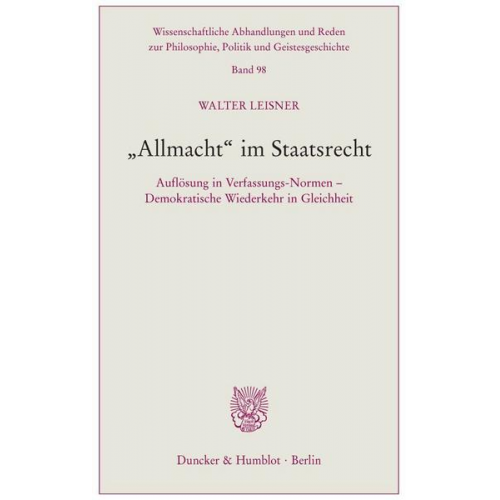 Walter Leisner - Allmacht' im Staatsrecht.