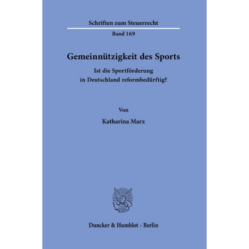 Katharina Marx - Gemeinnützigkeit des Sports.