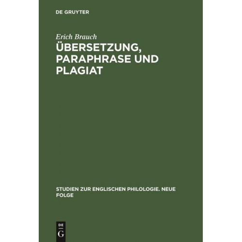 Erich Brauch - Übersetzung, Paraphrase und Plagiat