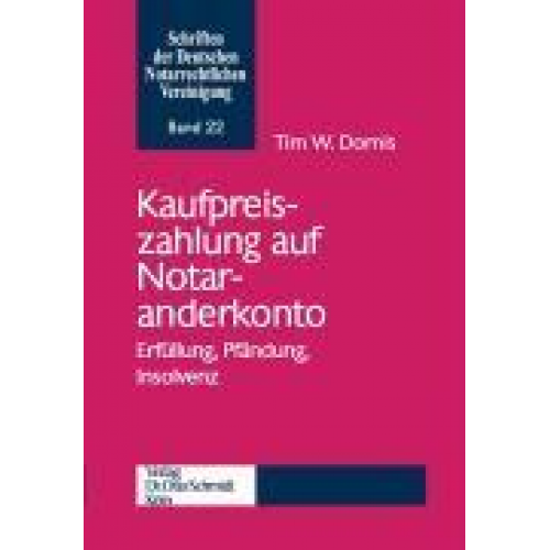 Tim W. Dornis - Kaufpreiszahlung auf Notaranderkonto