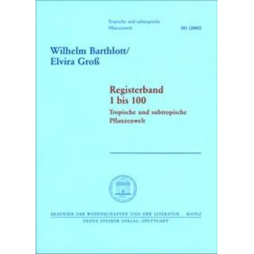 Wilhelm Barthlott & Elvira Gross - Registerband 1 bis 100