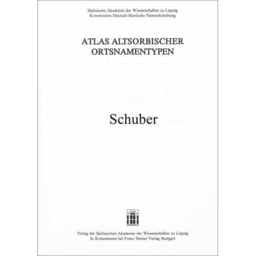 Atlas altsorbischer Ortsnamentypen. Schuber zu den Lieferungen 1-5