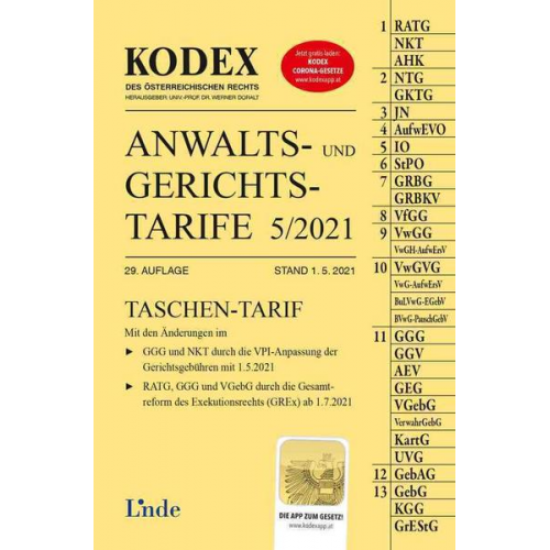 Dietmar Dokalik - KODEX Anwalts- und Gerichtstarife 5/2021