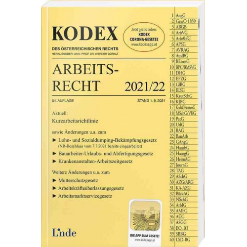 Edda Stech & Gerda Ercher-Lederer - KODEX Arbeitsrecht 2021/22