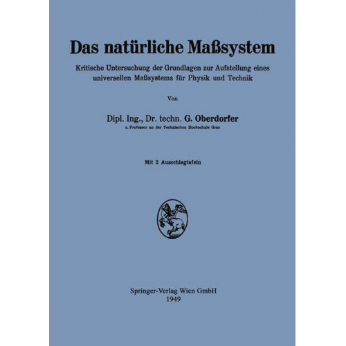 Günther Oberdorfer - Das natürliche Maßsystem