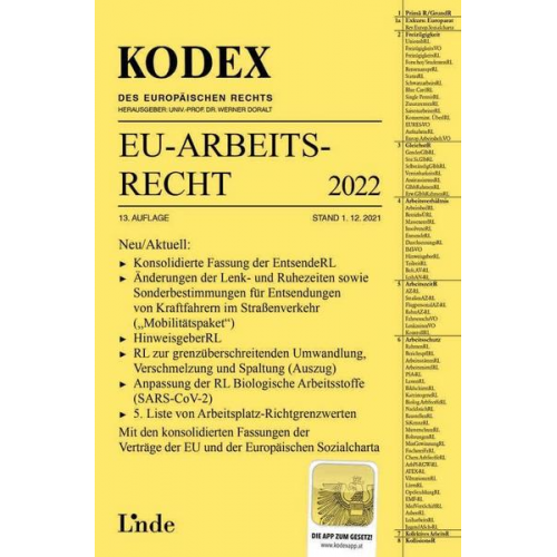 Valerie Dori & Andreas Schmid - KODEX EU-Arbeitsrecht 2022