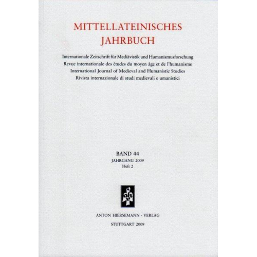 Mittellateinisches Jahrbuch. Internationale Zeitschrift für Mediävistik und Humanismusforschung