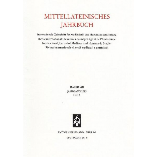 Mittellateinisches Jahrbuch. Internationale Zeitschrift für Mediävistik und Humanismusforschung