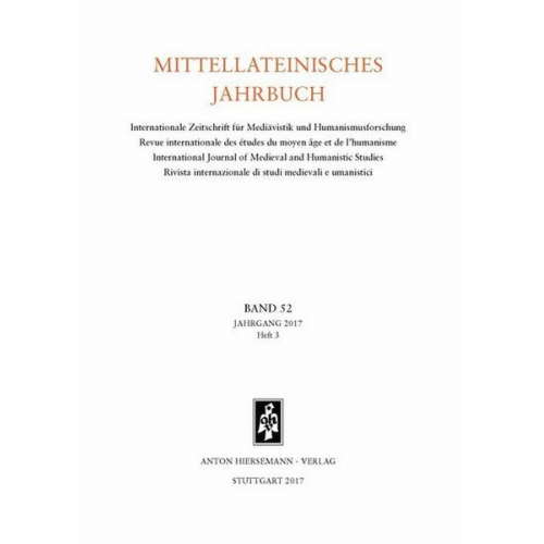 Mittellateinisches Jahrbuch. Internationale Zeitschrift für Mediävistik und Humanismusforschung