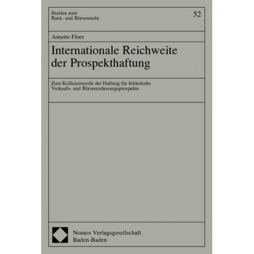 Annette Floer - Internationale Reichweite der Prospekthaftung