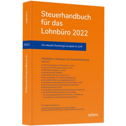 Jürgen Plenker - Steuerhandbuch für das Lohnbüro 2022