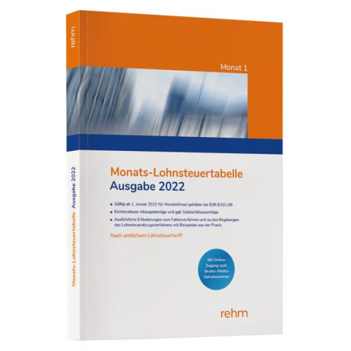 Monats-Lohnsteuertabelle 2022