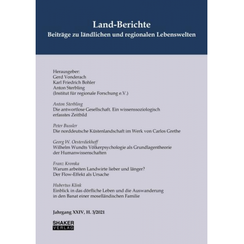 Land-Berichte. Beiträge zu ländlichen und regionalen Lebenswelten