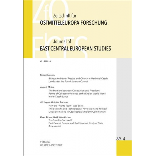 Zeitschrift für Ostmitteleuropa-Forschung (ZfO) 69/4 / Journal of East Central European Studies (JECES)