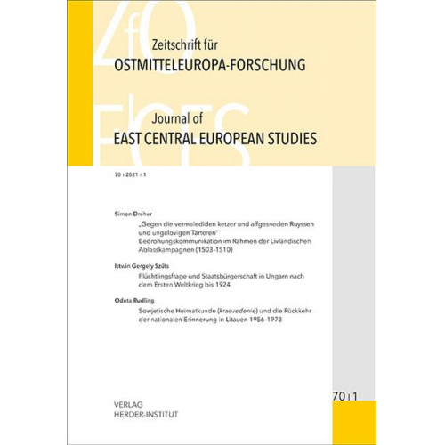 Zeitschrift für Ostmitteleuropa-Forschung (ZfO) 70/1 / Journal of East Central European Studies (JECES)