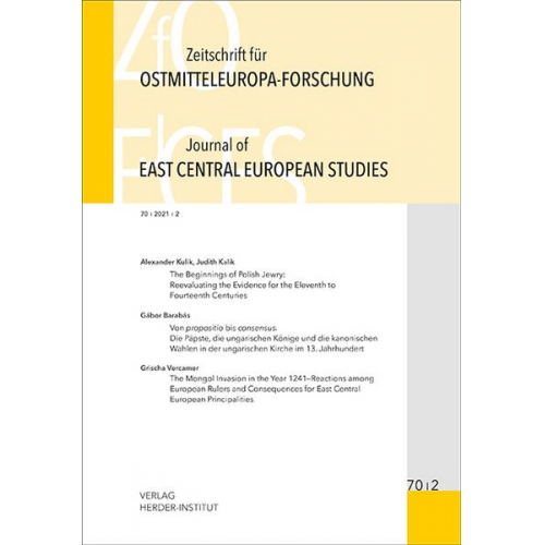 Zeitschrift für Ostmitteleuropa-Forschung (ZfO) 70/2 / Journal of East Central European Studies (JECES)