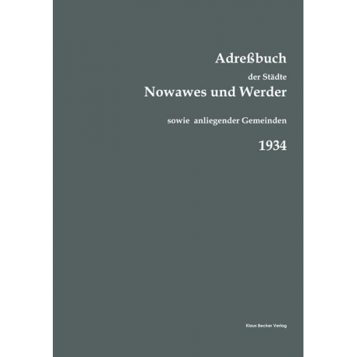 Adreßbuch der Städte Nowawes und Werder für 1934