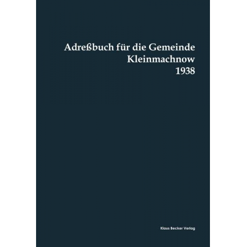 Adreßbuch für die Gemeinde Kleinmachnow, 1938