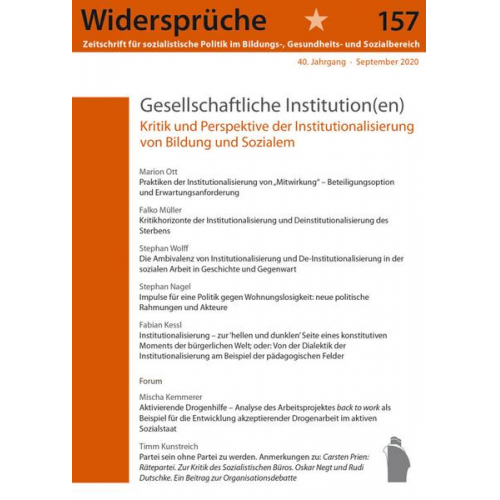 Widersprüche - Gesellschaftliche Institutionen