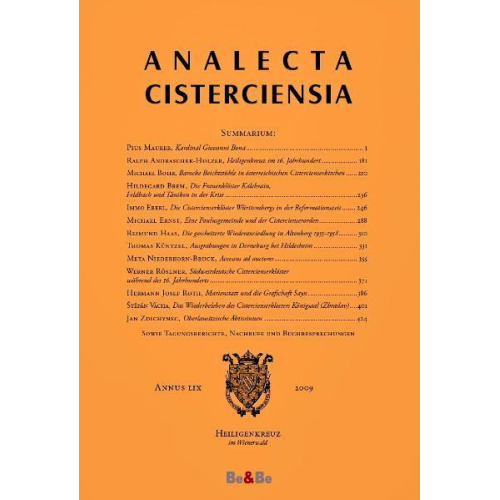 Analecta Cisterciensia 59 (2009)