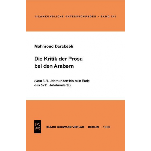 Mahmoud Darabseh - Die Kritik der Prosa bei den Arabern