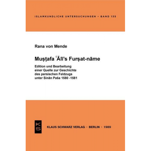 Rana Mende - Mustafa 'Ali's Fursat-name