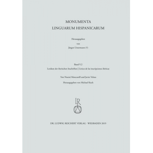 Noemi Moncunill & Javier Velaza - Lexikon der iberischen Inschriften   Léxico de las inscripciones ibéricas